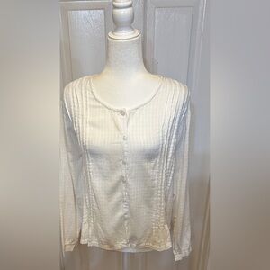 Whitewash Blouse White  Large Size Large